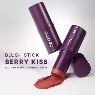 Kit Blush Stick Berry Kiss + Esponja de Maquiagem Sister Blend Roxa Océane Purple (2 Produtos) em Oferta na Shopee