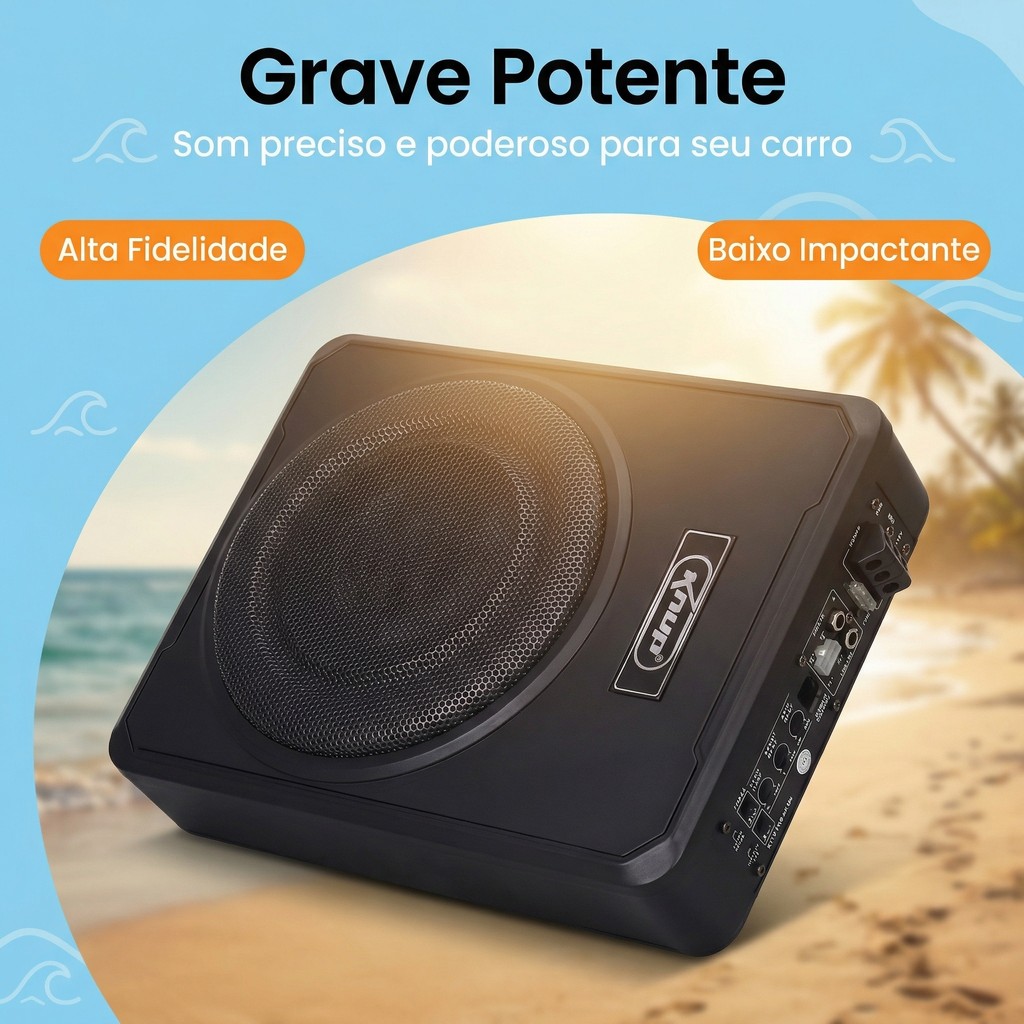 Caixa Amplificada Subwoofer 8 Pol Ativa 200w Rms Som Carro | Shopee Brasil