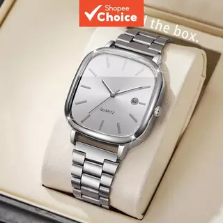 Relógio De Quartzo Elegante Feminino Pulseira De Aço Inoxidável Data Display Negócios Casual Com Caixa De Presente em Oferta na Shopee