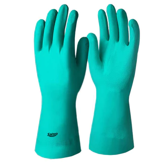 Luva Nitrílica sem Forro Verde CA 44062 Sanro em Oferta na Shopee