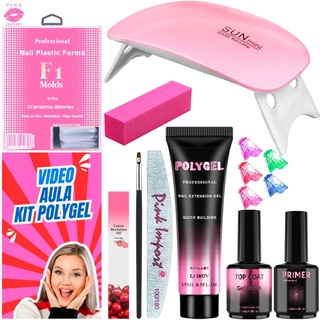 Kit Alongamento de Unha Polygel Cabine Estufa Sun Mini AF em Oferta na Shopee