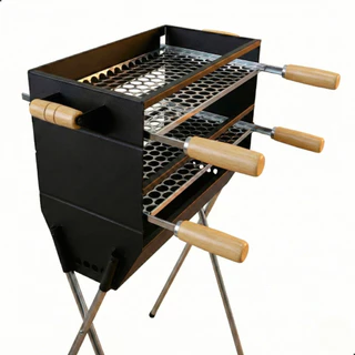 *PROMOÇÃO* Churrasqueira Dupla a Carvão Com 2 Grelhas Inclusas 105cm em Aço Carbono Grande Espetinho