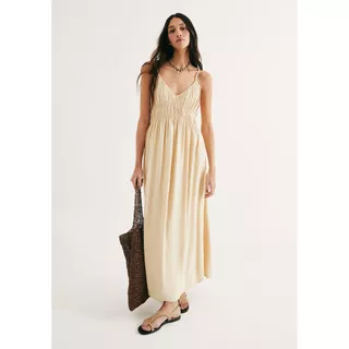 Vestido Longo Em Peach Touch em Oferta na Shopee