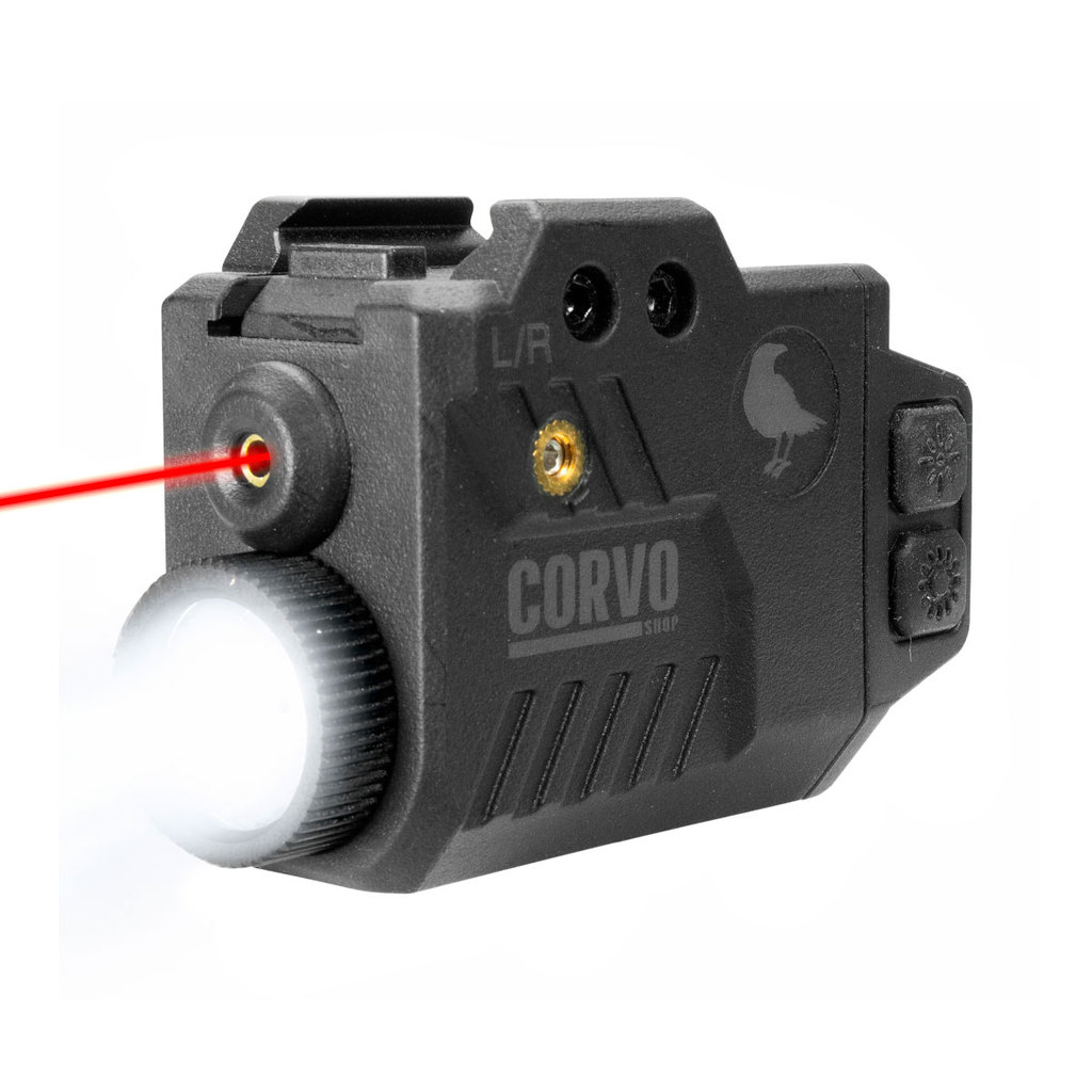 Lanterna com Laser Tático Para Pistola Rifle Corvo CS-L7 Trilho 20mm 24 ...