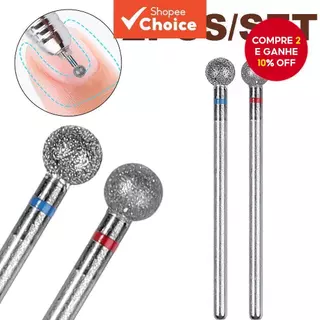 Kit de 2 peças - Brocas de Unhas com Cabeça Redonda Pequena, Exfoliador Elétrico para Cutículas, Detalhamento Rotativo em Oferta na Shopee