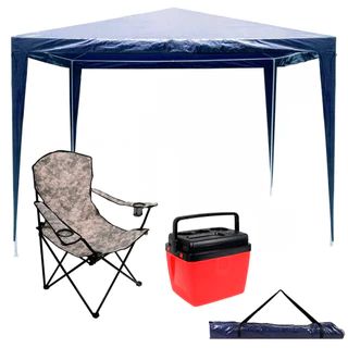 Kit Tenda Gazebo Azul Kala Cadeira Dobrável Camuflada Kala Cooler 12 Litros Belfix Vermelho e Preto em Oferta na Shopee