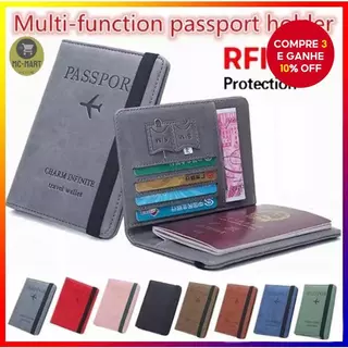 Porta-Passaporte Com Bloqueio RFID-Carteira De Viagem Segura Para Cartões E Documentos em Oferta na Shopee