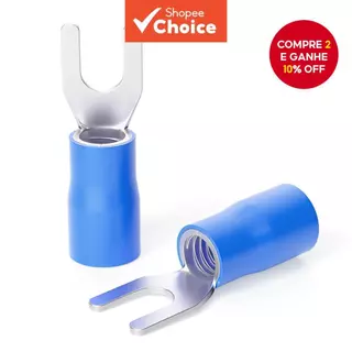 Azul 16-14 AWG 300 Pcs Conector Elétrico Isolado de Fio Terminal de Garfo em Forma de U em Oferta na Shopee