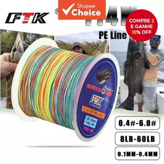 Linha De Pesca Trançada PE FTK 114M-8-60LB 0.1-0.4 Mm 4 Fios Multicoloridos (115M) em Oferta na Shopee