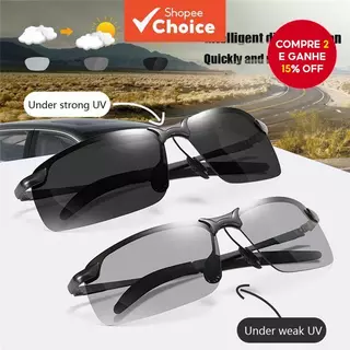 Óculos De Sol Fotocromáticos Masculinos UV400 Polarizados Para Dirigir Diurnos E Noturnos