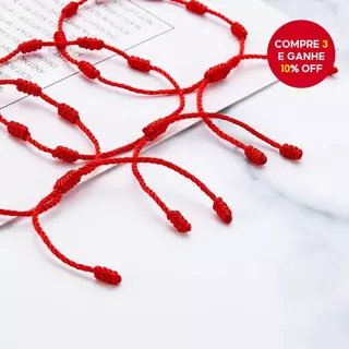 Conjunto De Pulseira Vermelha Com Nó Da Sorte , 6 Peças , Joias Fortuna Tecidas À Mão Ajustáveis em Oferta na Shopee