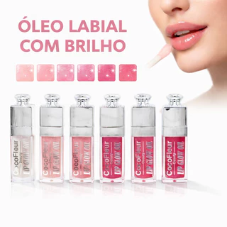 CocoFleur Beauty Lip Glow Oil  Brilho Labial Hidratante com Glitter Contém 8g em Oferta na Shopee