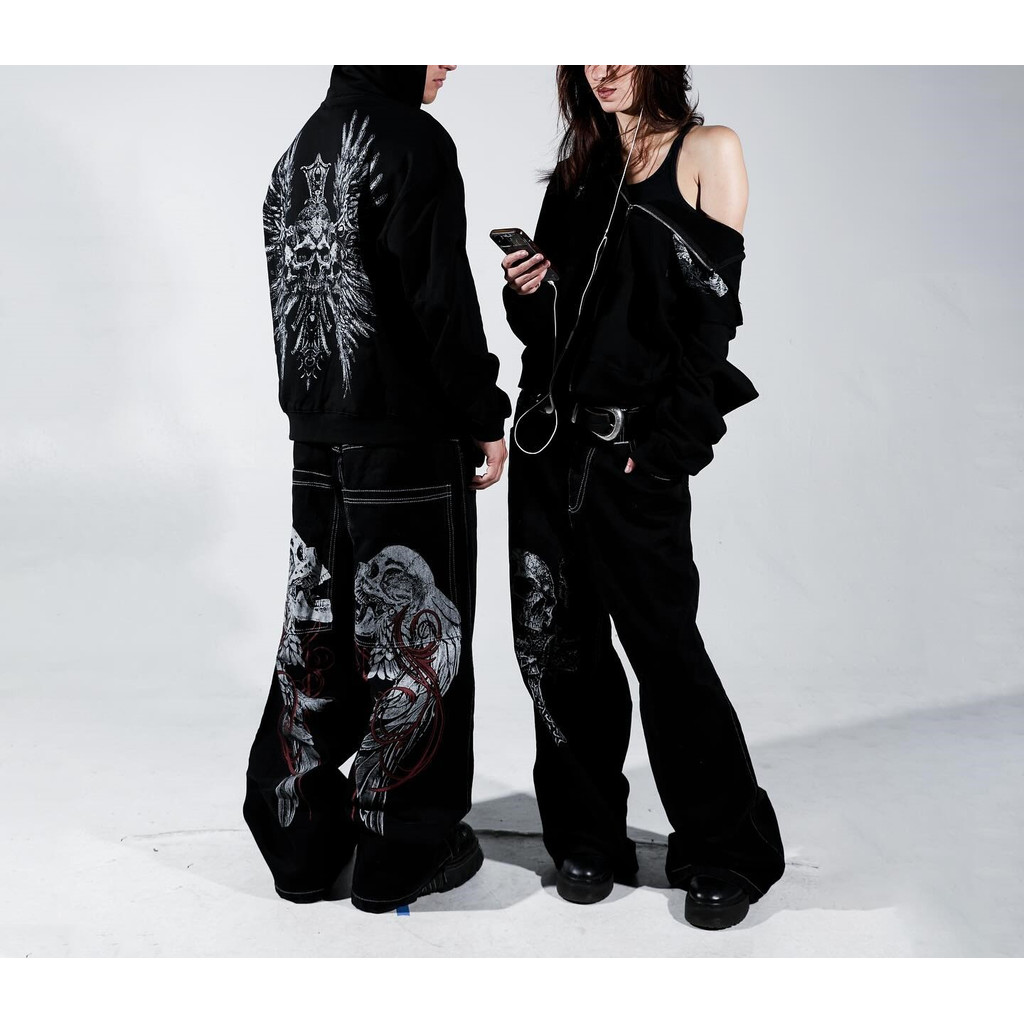 Baggy Jeans Punk American Mens Harajuku New street Printing Big