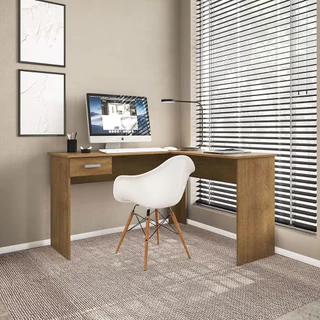 Escrivaninha de Canto Fênix Formato L 1 Gaveta MDP Pintura UV Espaçosa e Funcional Politorno em Oferta na Shopee