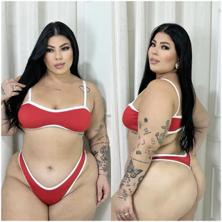 Conjunto de Biquini Feminino Plus Size Fio Dental Asa Delta Cavado Top sem Bojo Lançamento de Verão em Oferta na Shopee