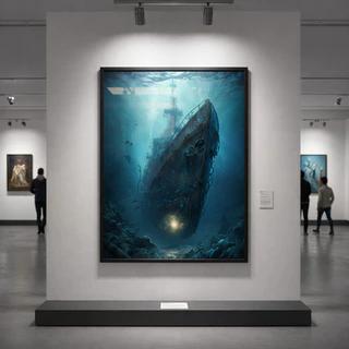 Quadro Decorativo Grande 90x60 Oceano com Vidro 3mm e Moldura Premium para Sala Moderna em Oferta na Shopee