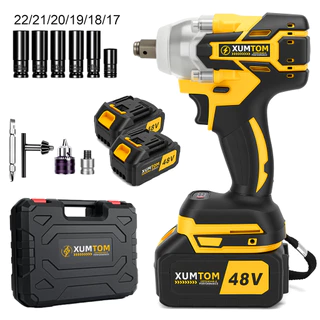 Chave de Impacto 48V Eletrica 350NM Parafusadeira Furadeira  Brushless 48V 2 Baterias kit ferramentas completo em Oferta na Shopee