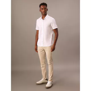 Camisa Manga Curta Calvin Klein Jeans Básica Com Logotipo - Branco 2 em Oferta na Shopee