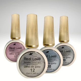 Kit 4 Esmalte Em Gel Refletivo Glitter Olho De Gato 10ml - Real Love em Oferta na Shopee