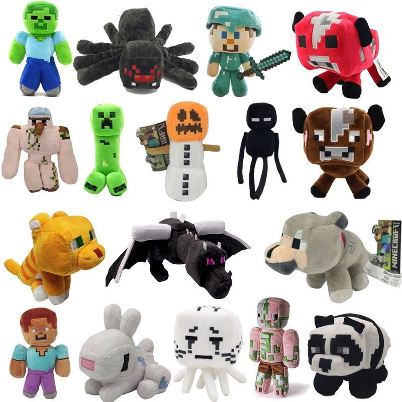 Boneca de brinquedo de pelúcia Minecraft Step Pink Pig Creeper Zombie ...