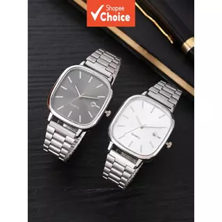 Relógio Quadrado Masculino Exclusivo , Pulseira De Metal Em Tom Prateado , Design Minimalista Para Levantar Seu Estilo D em Oferta na Shopee