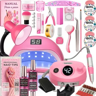 Kit Unhas Gel Completo Lixadeira Eletrica Motor Porquinho Cabine Sun5 - Envio Imediato em Oferta na Shopee