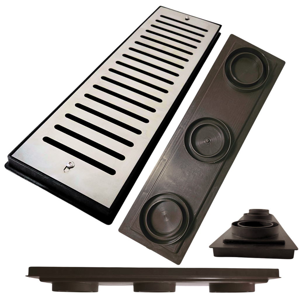 Ralo Apartamento Sacada Laje 15x50 Inox Abre Fecha Coletor Raso 3cm ...