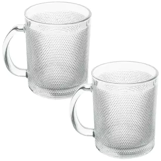 Kit de Canecas de Café de Vidro Bico de Jaca 280ml 2 Peças Seu Lar em Oferta na Shopee