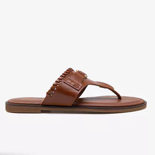 Rasteira Feminina Lunna Couro Marrom em Oferta na Shopee