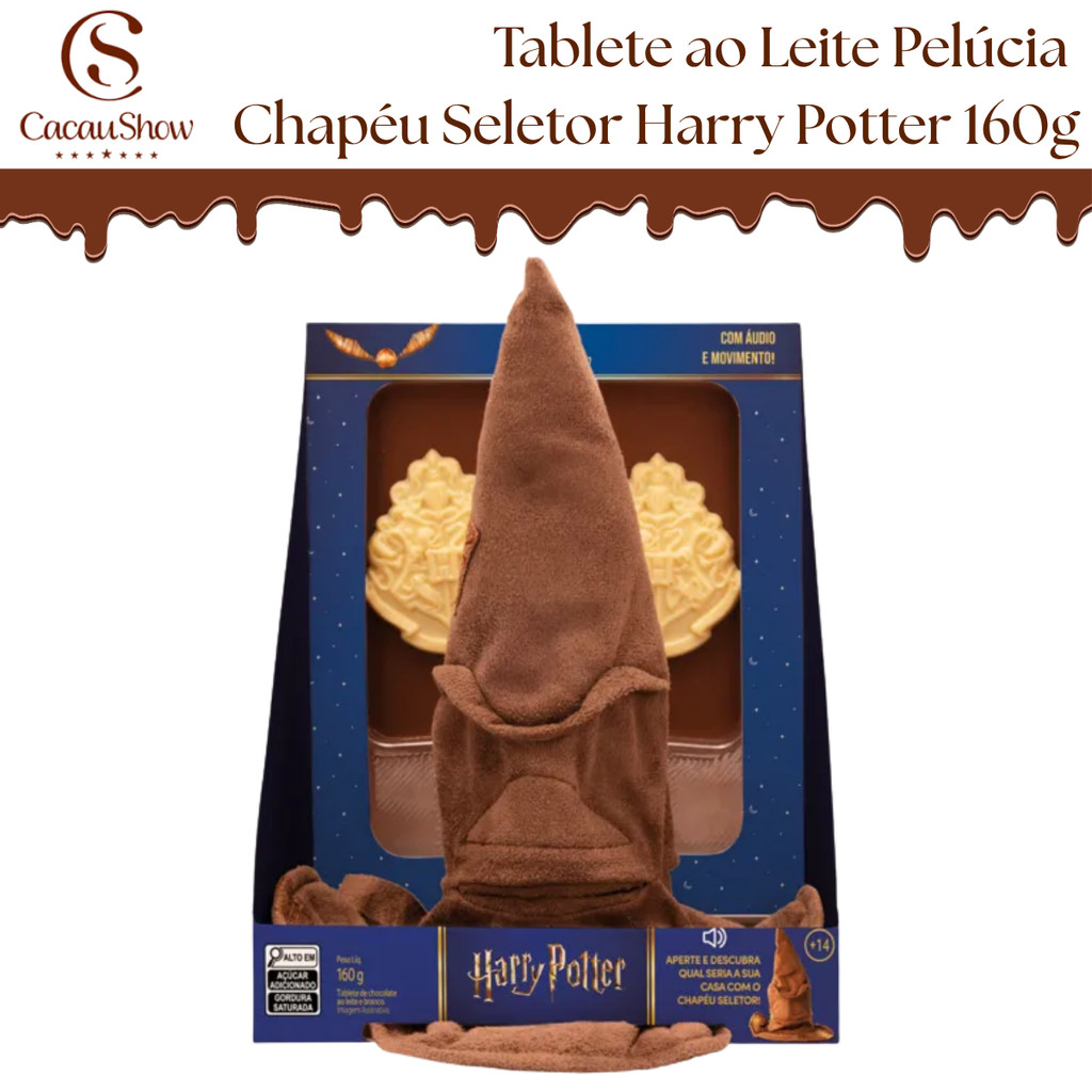 Chocolate Harry Potter Chapéu Seletor Cacau Show - Páscoa 2026 - Edição ...