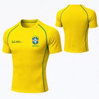 Camiseta Brasil de Compressão Masculina BLEIZ Blusa Academia Treino em Oferta na Shopee
