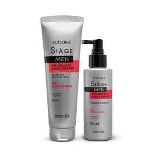 Combo Siàge Men Estimula o Crescimento: Tônico 100ml + Shampoo 250ml em Oferta na Shopee