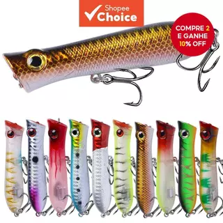 HENGJIA 1 Pcs Topwater Popper Wobblers Isca De Pesca De Plástico 8.3 Cm/10.7g Baixo Pike Carpa Crankbait Dura Artificial em Oferta na Shopee