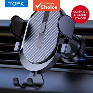 TOPK D39 Suporte De Telefone Para Carro , 2023 Atualizado Com Clipe De Gancho De Ventilação De Ar 360 ° Universal Girató em Oferta na Shopee