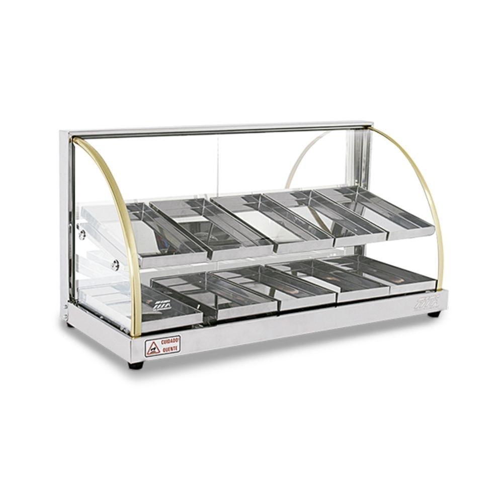 Estufa Vitrine Curva Dupla para Salgados 10 Bandejas W10BD T