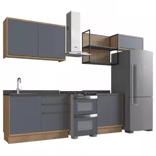 Cozinha Modulada Completa com Tampo Herval Ten, 6 Peças 100% em MDF, 280 cm em Oferta na Shopee