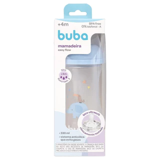 Mamadeira Buba Easy Flow Elefante Azul 330ml em Oferta na Shopee