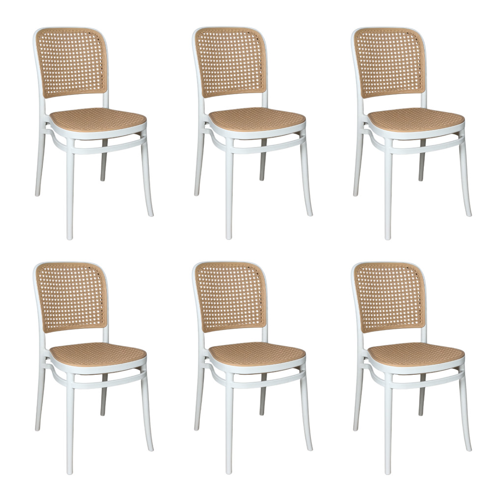 Kit 6 Cadeiras de Jantar Roma para Sala e Cozinha Branco