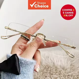 Óculos Anti-Luz Azul , Armação De Metal Leve Sem Aro Para Mulheres E Homens em Oferta na Shopee