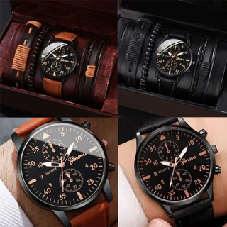 Relógio de Quartzo Casual Masculino - Pulseira Vintage PU ( NÃO ACOMPANHA CAIXA)