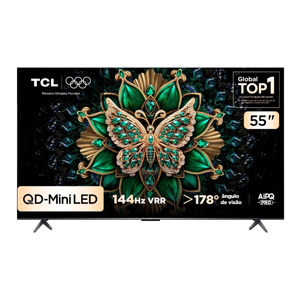 Smart TV TCL 55 Polegadas QLED Mini LED 4K C6K WiFi Bluetooth Google TV ...