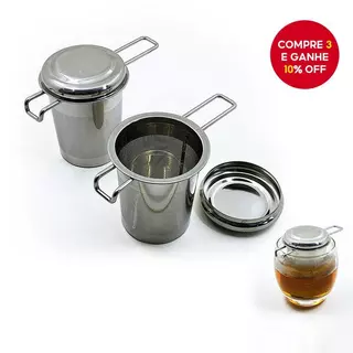 Conjunto de Infusor de Chá de Malha de Aço Inoxidável com Filtro Reutilizável para Bule e Caneca em Oferta na Shopee