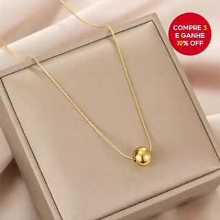 Colar De Aço Inoxidável De Contas Únicas Para Mulheres , Presente Minimalista De Joias Diárias em Oferta na Shopee