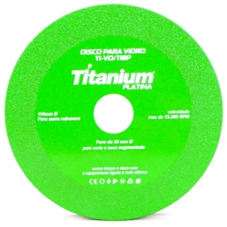 Disco diamantado segmentado 110 mm para vidro - 08581 - Titanium em Oferta na Shopee
