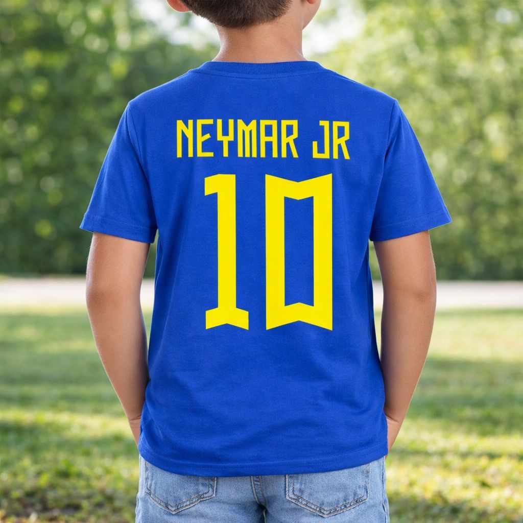 Camisa Brasil 10 Neymar Azul Infantil | Shopee Brasil