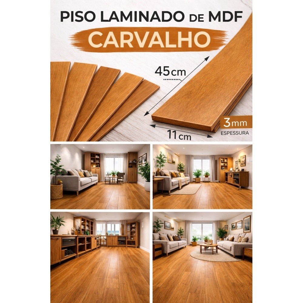 KITS KIT PISO LAMINADO MDF 3 MM REVESTIMENTO MADEIRA | Shopee Brasil