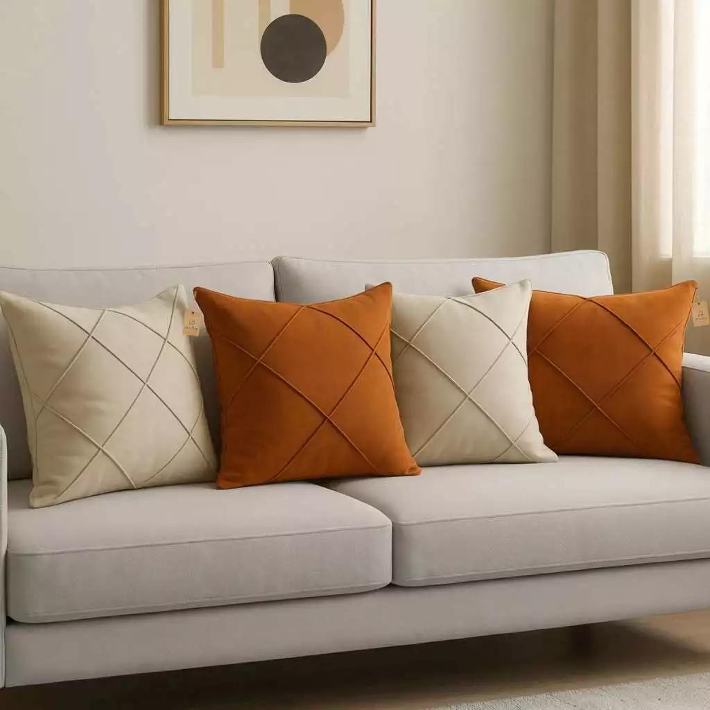 Kit 4 Capas de Almofada 40x40 Suede Luxo Decorativa para Sofá Sala Quarto Macia com Zíper — foto 3 de 4