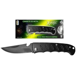 Canivete Tático Xingu XV2928 Aço Inox Cabo Metal Dobrável Pesca Camping EDC