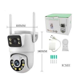 Câmera De Segurança a Prova de água Lente Dupla APP ICSEE IP66 Camera IP WiFi 360 marisa em Oferta na Shopee
