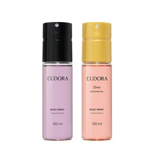 Combo Eudora: Desodorante Body Spray Diva Esplêndida 100ml + Desodorante Body Spray Eudora 100ml em Oferta na Shopee